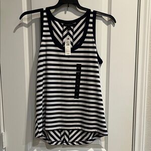 Banana Republic Navy and White Striped Tank Top